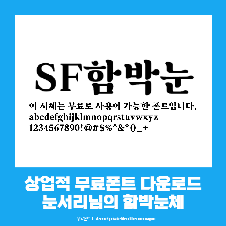  상업적 무료폰트 - 눈서리님의 함박눈체 다운로드