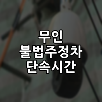  무인 불법주정차 단속시간이 따로 있는거 아세요?