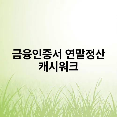 금융인증서 연말정산 캐시워크