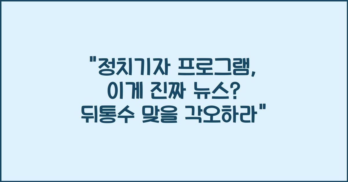 정치기자 프로그램