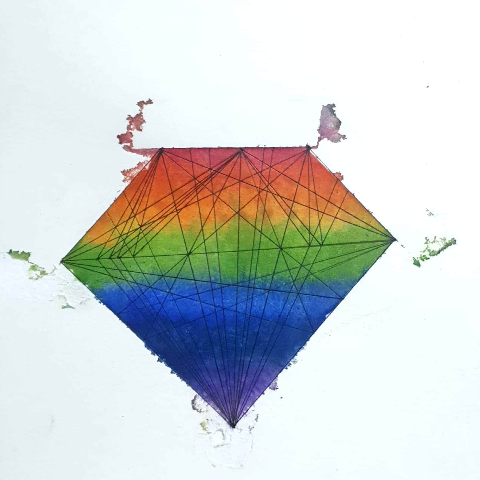  Rainbow diamond 무지개 다이아몬드 / 일러스트 그림 드로잉 / 보석 그리기