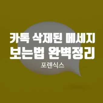 카톡 삭제된 메시지 보는방법 복구 방법 아이폰 갤럭시_4