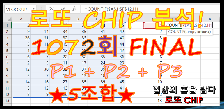  로또 1072회 예상번호 분석 FINAL 5조합