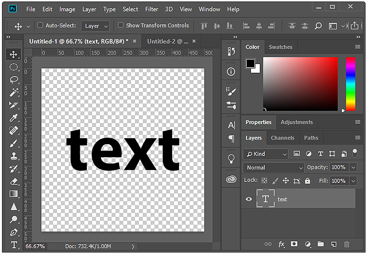 text 투명하게 저장