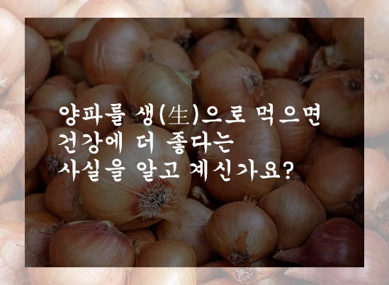  양파를 생(生)으로 먹으면 건강에 더 좋다는 사실을 알고 계신가요?