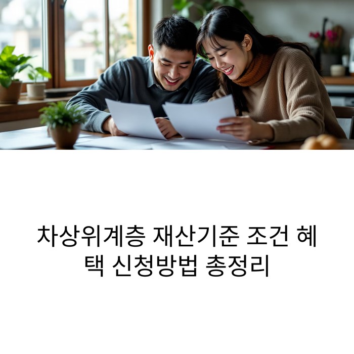 차상위계층 재산기준 조건 혜택 신청방법 요약 이미지