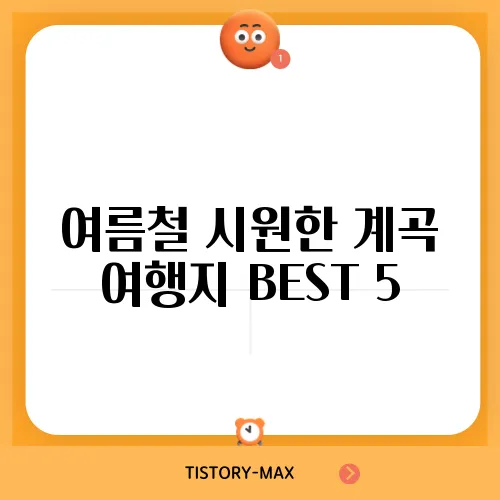 여름철 시원한 계곡 여행지 BEST 5