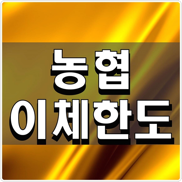  농협 이체한도 확인과 설정 간단합니다