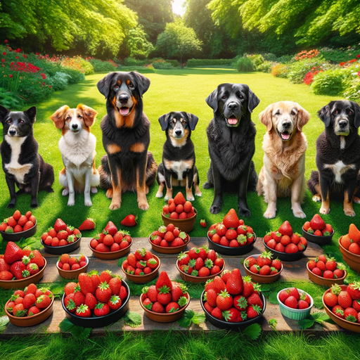 강아지들과 딸기