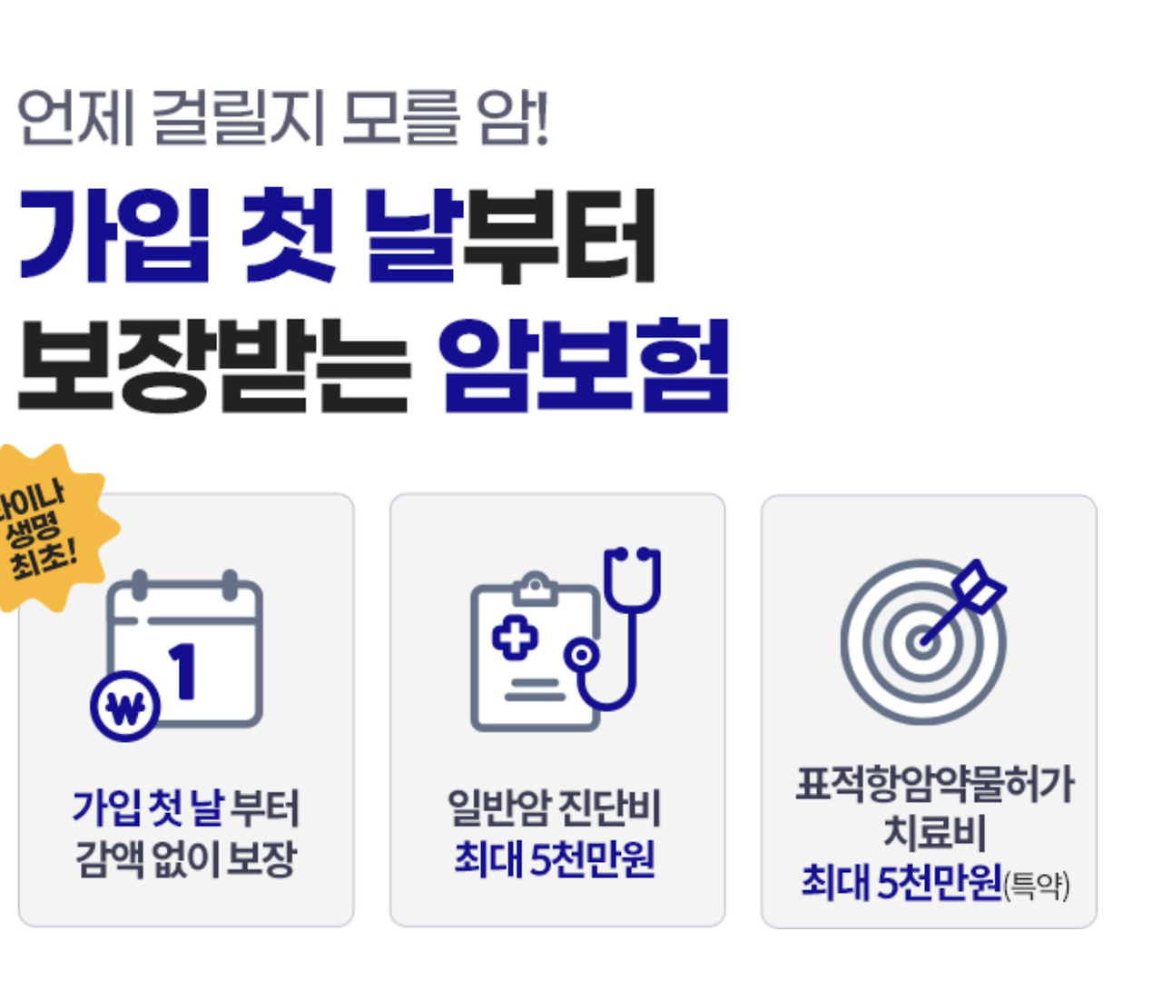 라이나 생명 첫날부터 암보험