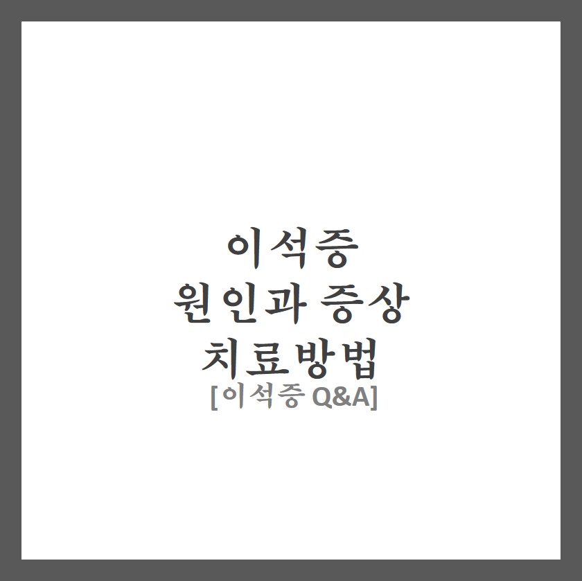  이석증 원인,증상,치료법 : 이석증