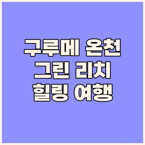 구루메 온천 여행 그린 리치 호텔에서