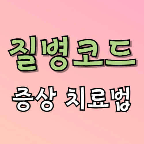 질병코드 증상 치료법