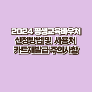 평생교육바우처 신청방법 및 사용처(사용기관)안내 지원대상 조회