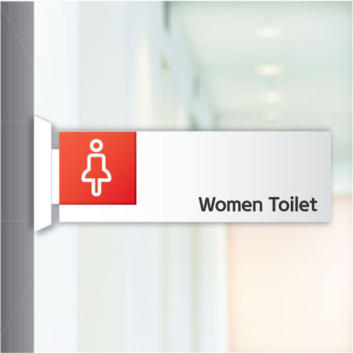 여자화장실 돌출표지판