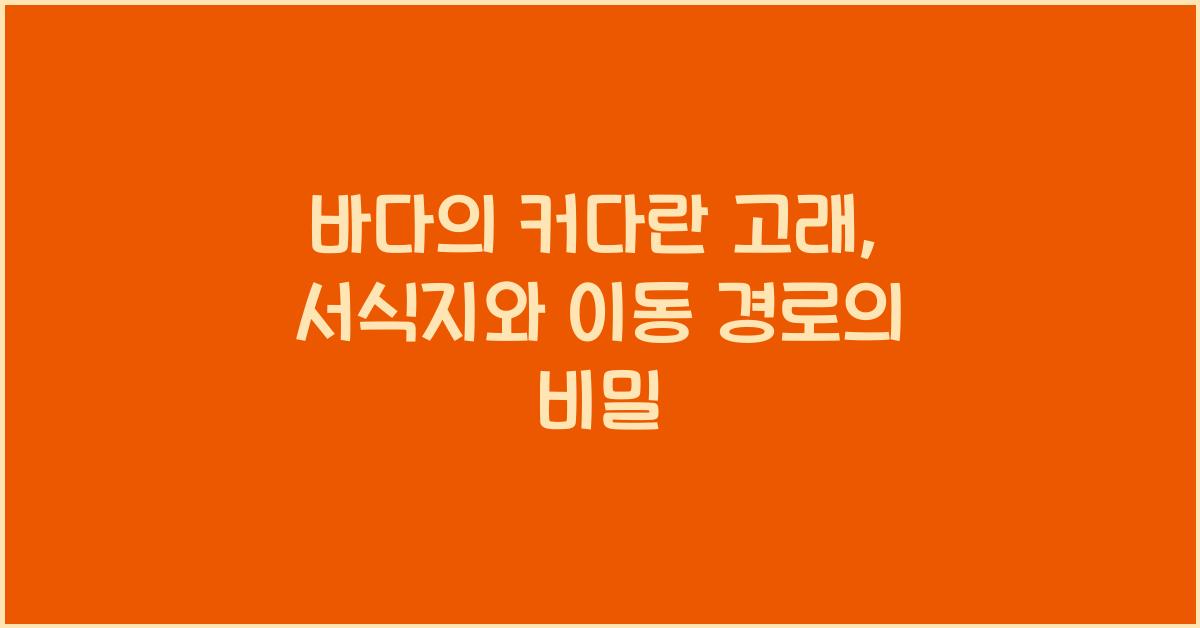 바다의 커다란 고래, 그들의 서식지와 이동 경로