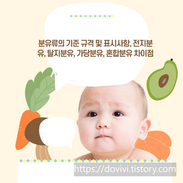  분유류의 기준 규격 및 표시사항, 전지분유, 탈지분유, 가당분유, 혼합분유 차이점