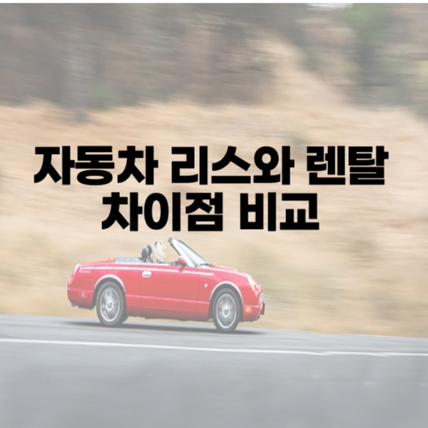 자동차 리스와 렌탈 차이점 비교 총정리🔰