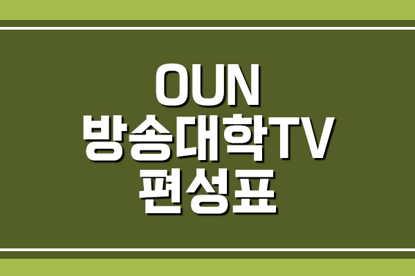 OUN 방송대학TV 프로그램 편성표