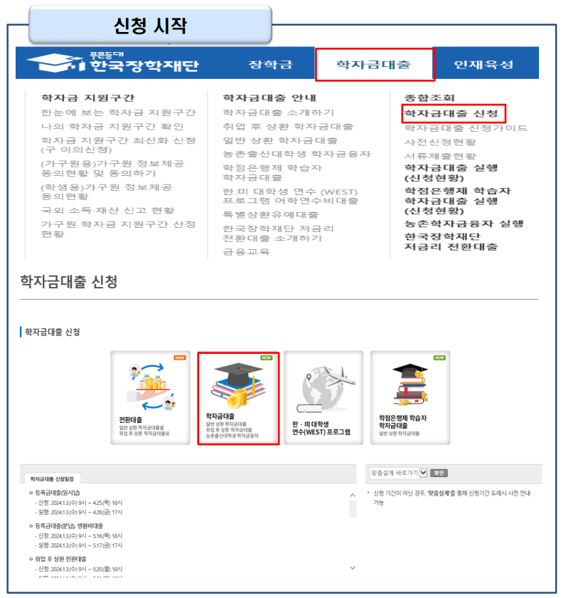 2024년-학자금대출-온라인-모바일-신청-방법