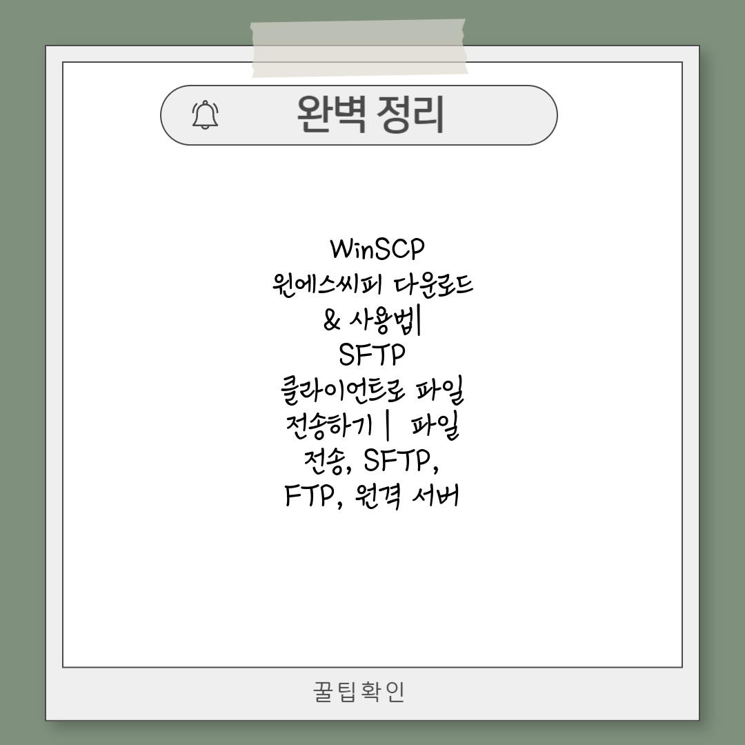  WinSCP 윈에스씨피 다운로드 & 사용법 SFTP 