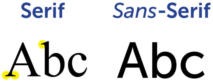 Serif(좌)와 Sans-Serif(우) 비교