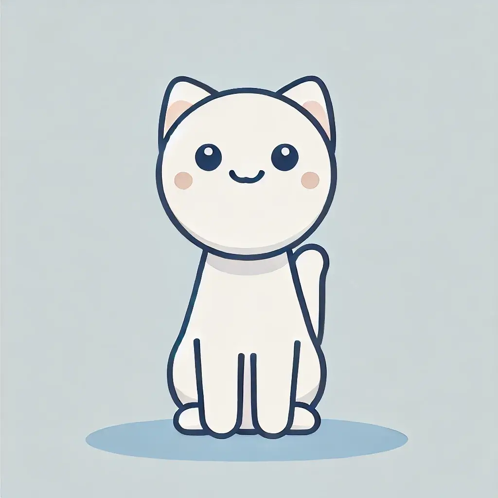 밝고 건강한 모습으로 앉아 있는 고양이.