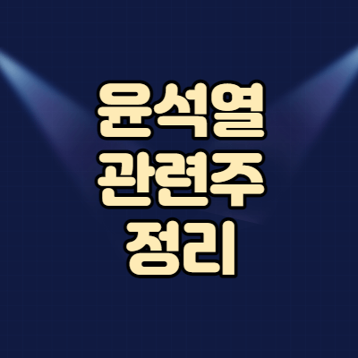  윤석열 관련주 테마주 13종목 정리