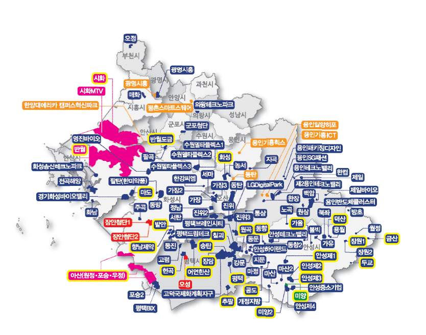 경기도 (남서 지역) 산업단지 현황