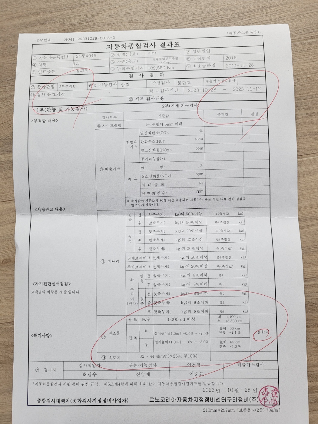 부적합 판정서