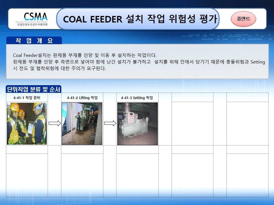 COAL-FEEDER-설치-작업-위험성평가