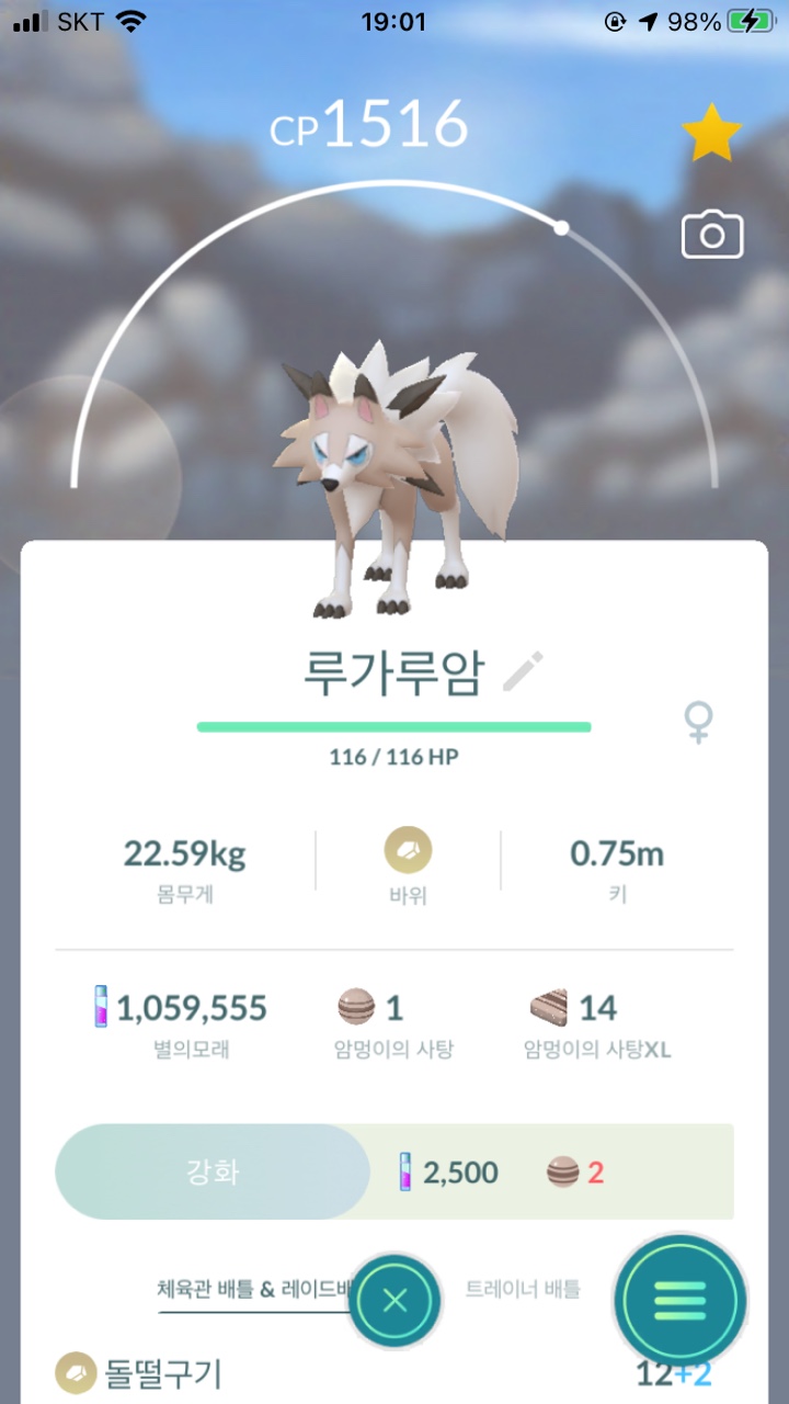 포켓몬고 진화] 암멍이 - 루가루암