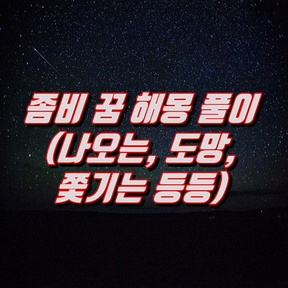  좀비 꿈 해몽 풀이 (나오는, 도망, 쫓기는 등등)