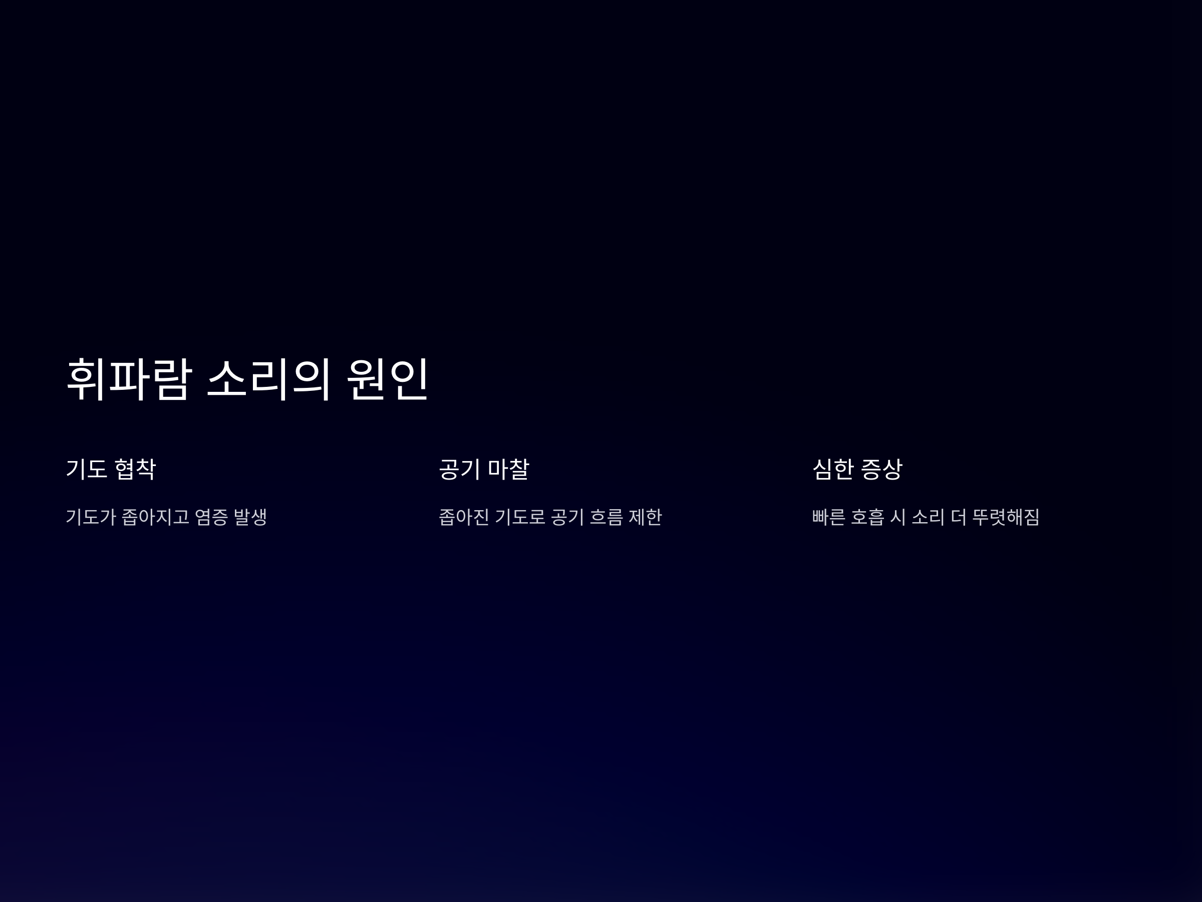 천식 발작 시 숨을 쉴 때 휘파람 소리가 나는 이유와 대처 방법
