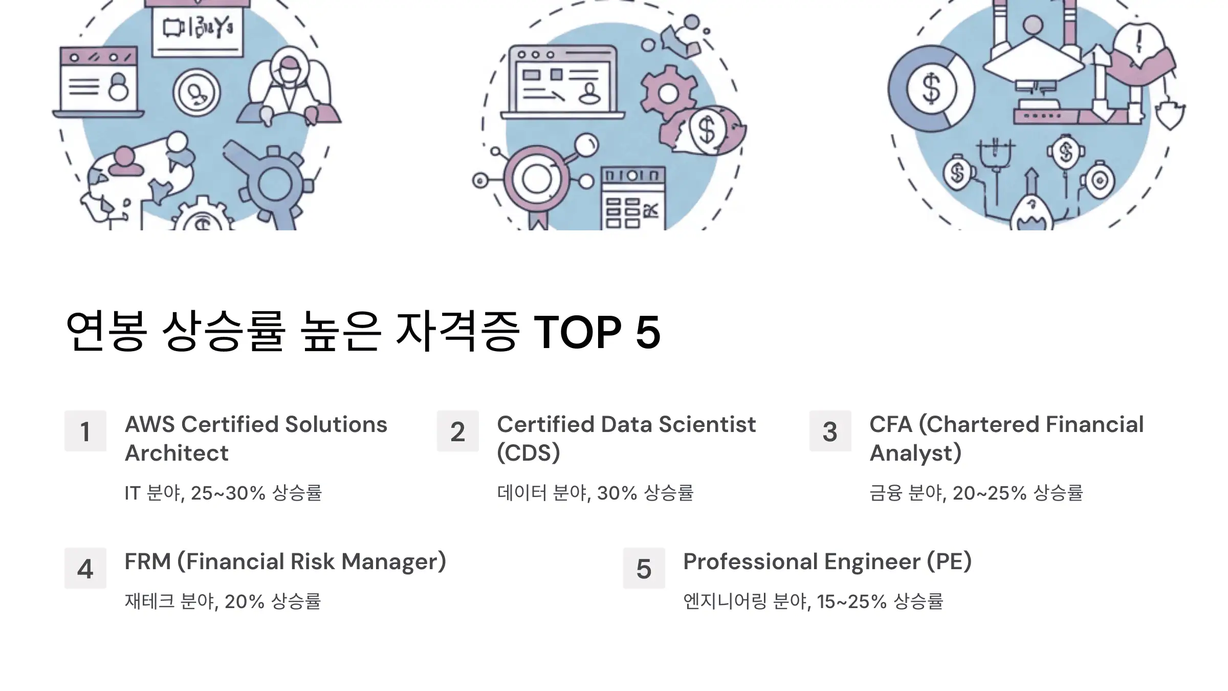 연봉 상승률 높은 자격증 TOP 5