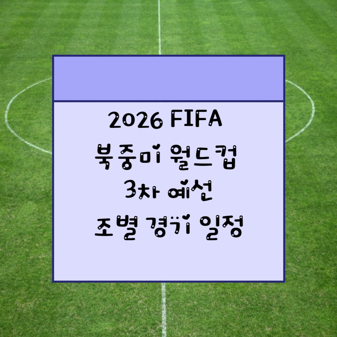  2026 FIFA 북중미 월드컵 3차예선 조별 경기 일정