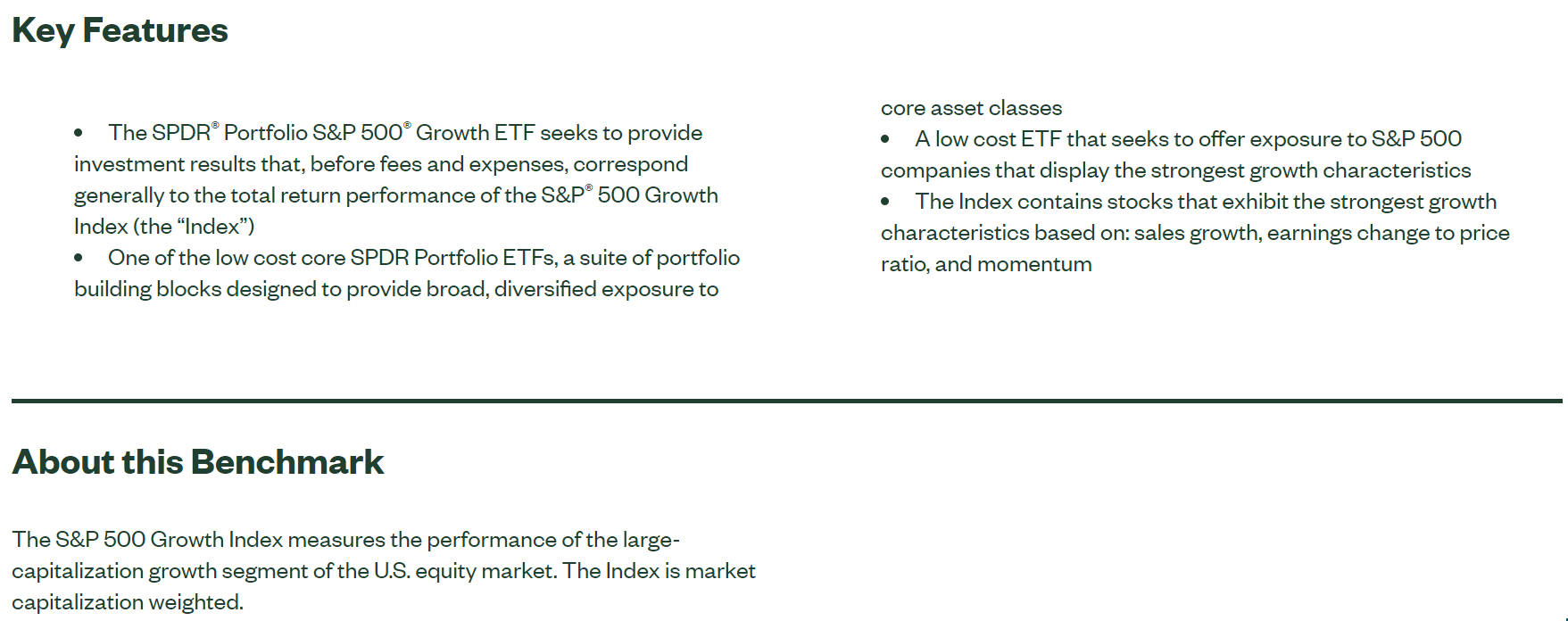 SPYG ETF 개요 설명