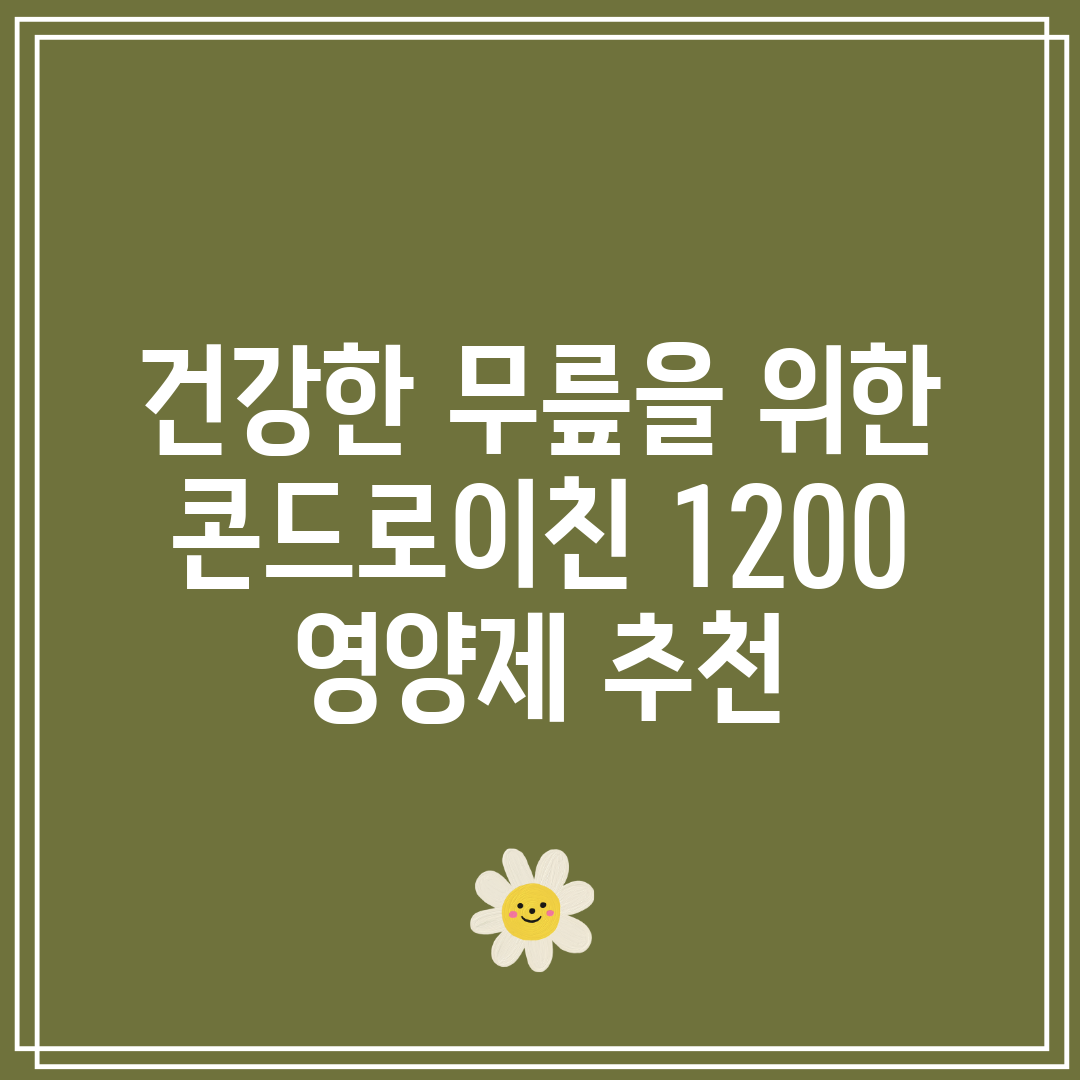 건강한 무릎을 위한 콘드로이친 1200 영양제 추천