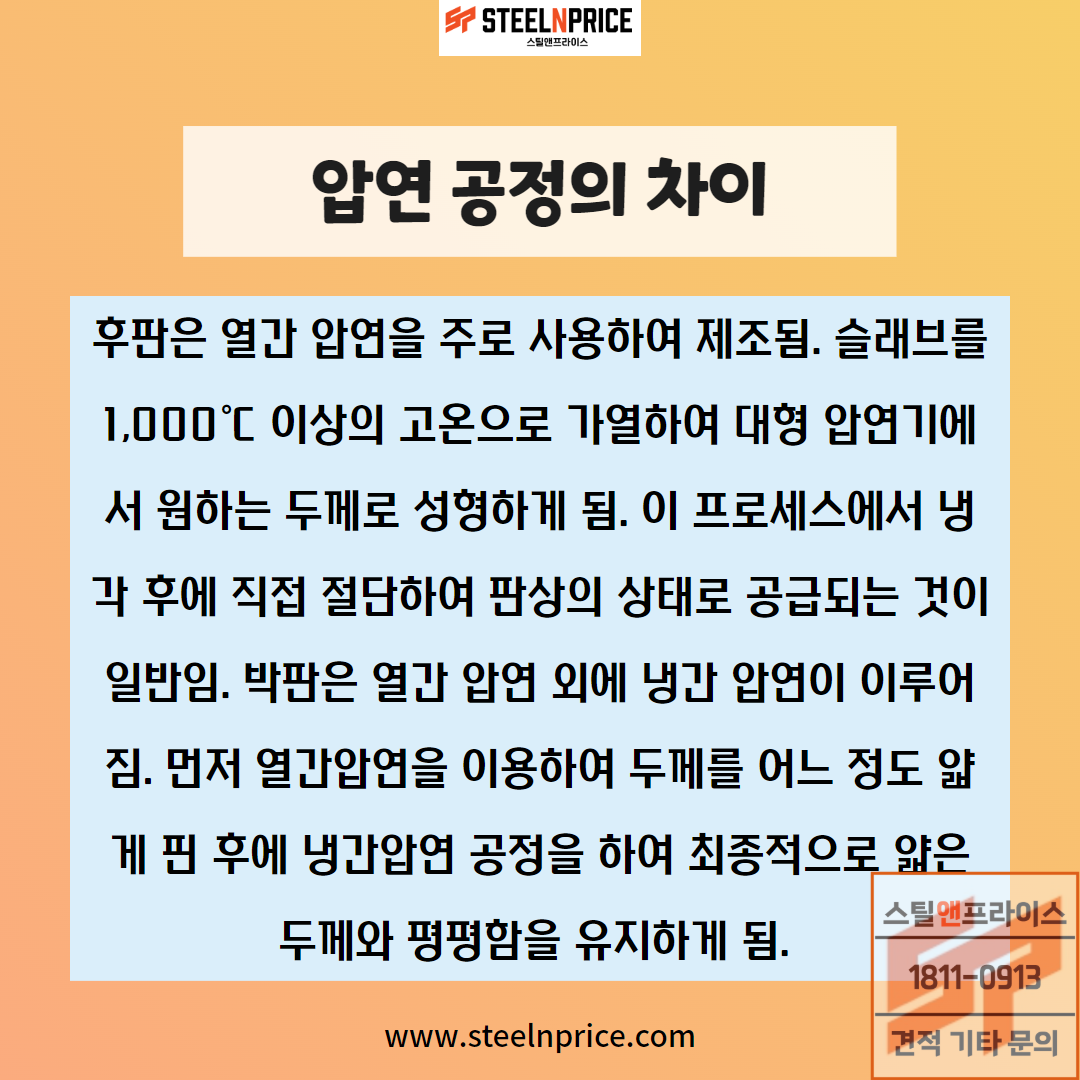 후판과 박판의 압연 공정 차이