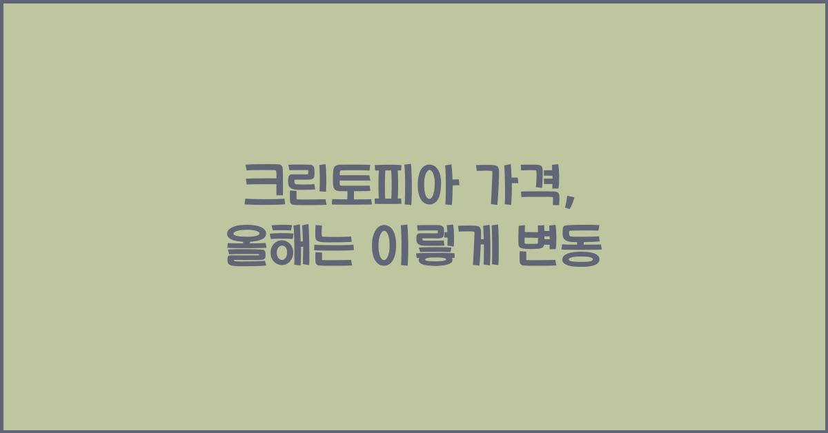 크린토피아 가격