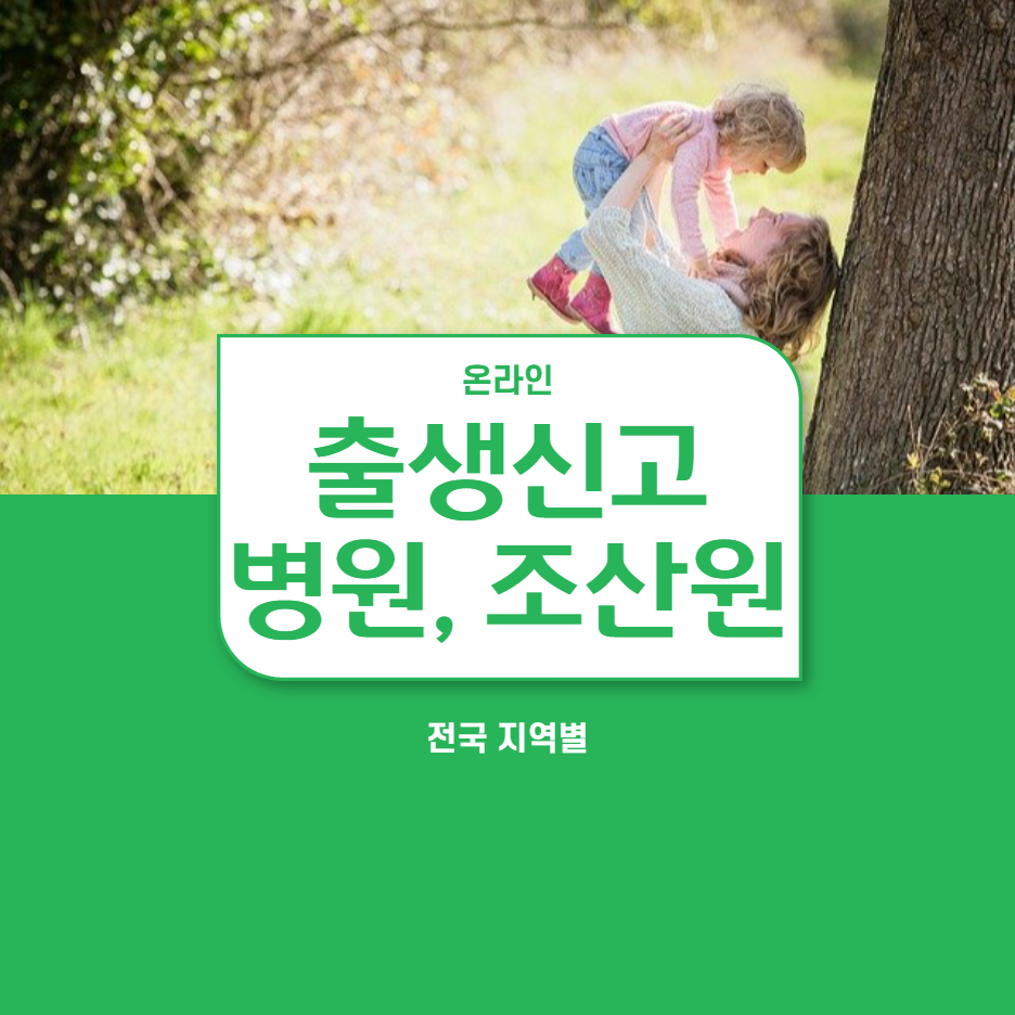  전국 온라인 출생신고 가능한 병원, 조산원 조회