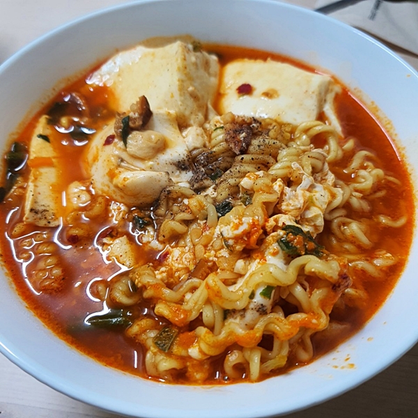  집밥 레시피 - 순두부 열라면, 소세지 당면볶음, 가지전