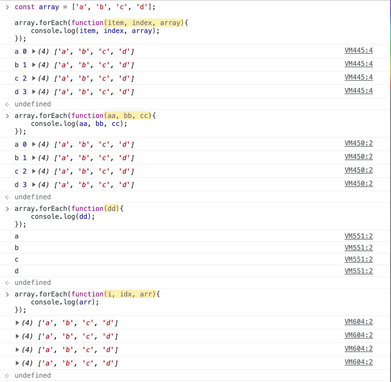 javascript-foreach