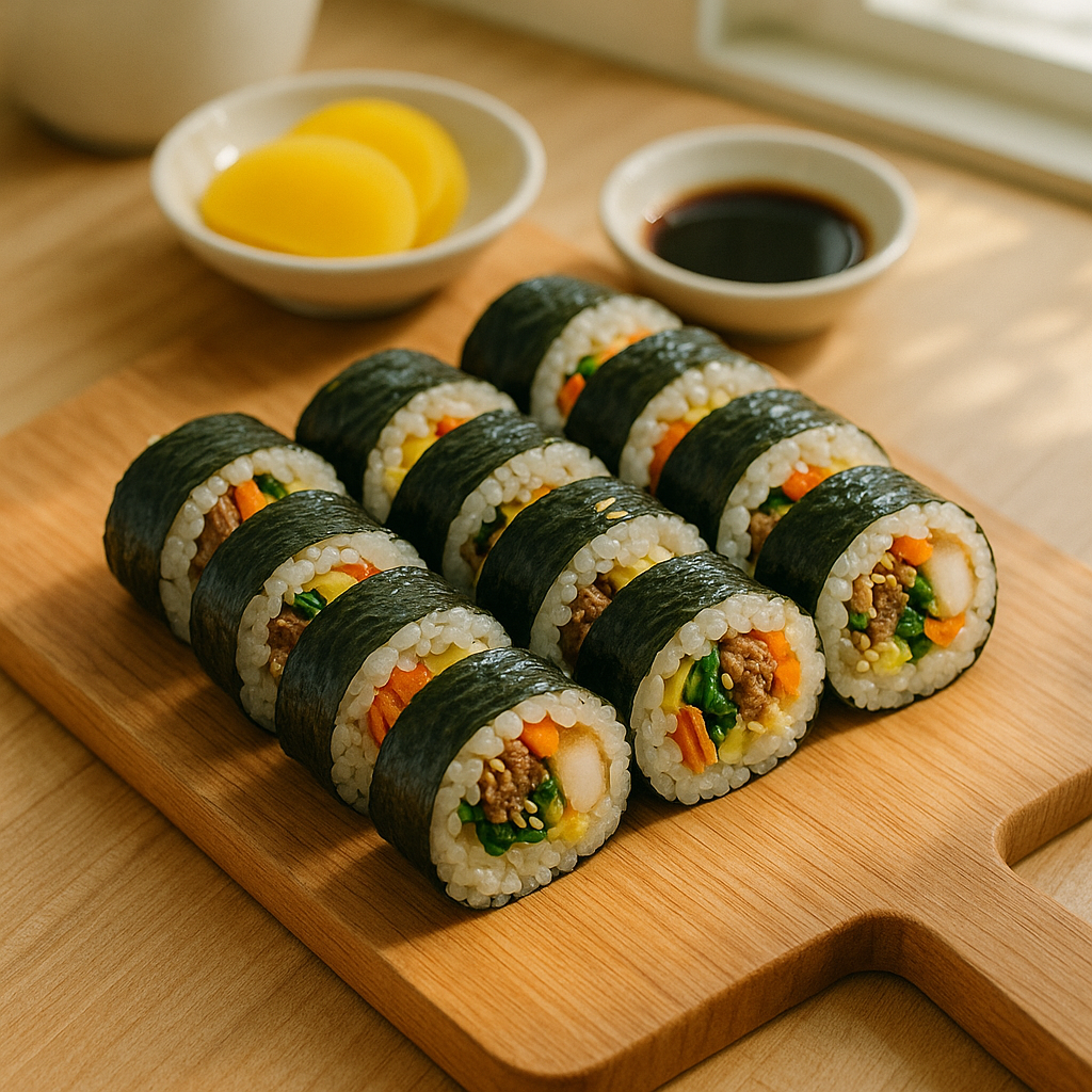 img src=&quot;김밥 가격 인상 시대, 직접 만든 가성비 김밥의 한상.jpg&quot; alt=&quot;김밥 한 줄이 가지런히 썰어져 나무 도마 위에 놓여 있고, 단무지와 간장 소스가 함께 놓인 사진. 집밥 분위기의 자연광이 따뜻하게 비추는 모습.&quot;