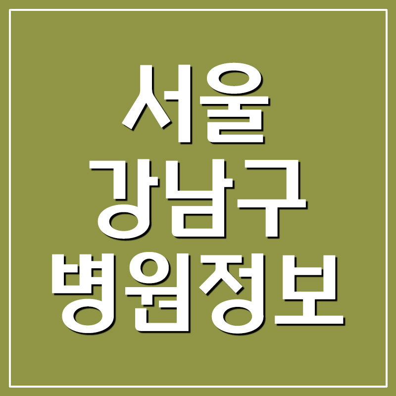 서울 강남구 병원 전화번호 및 주소