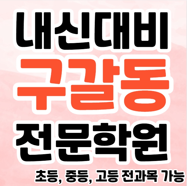  구갈동 초등 영수학원 추천 기흥구청 고등 국어학원 중등 수학 보습 내신대비 소수정에 공부방