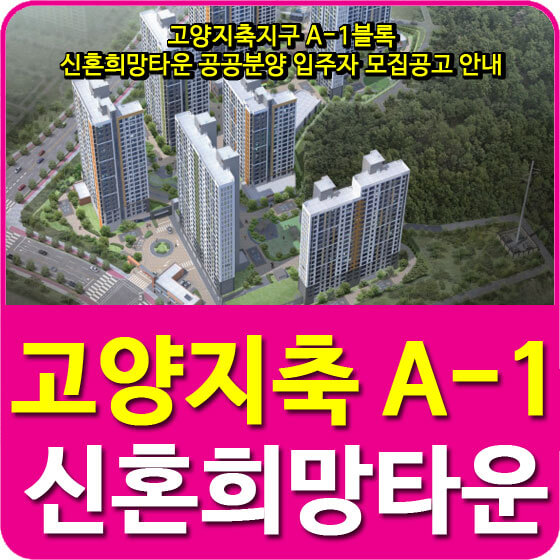  고양지축지구 A-1블록 신혼희망타운 공공분양 입주자 모집공고 안내