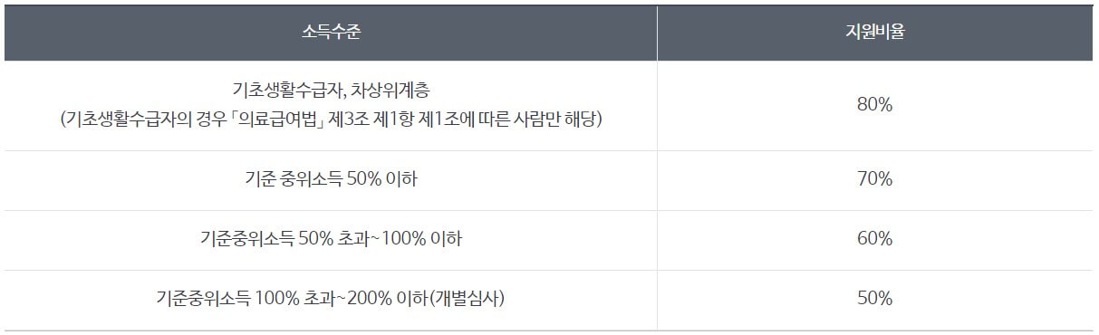 재난적의료비 지원내용