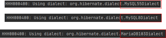 Hibernate mariadb deals dialect