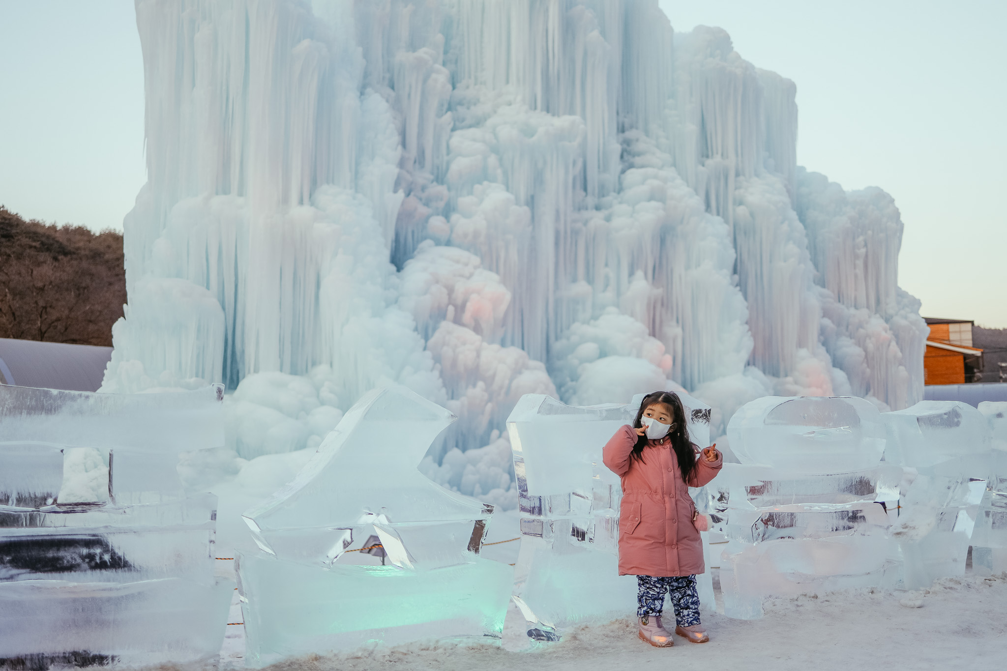 청양 알프스 마을 얼음 분수